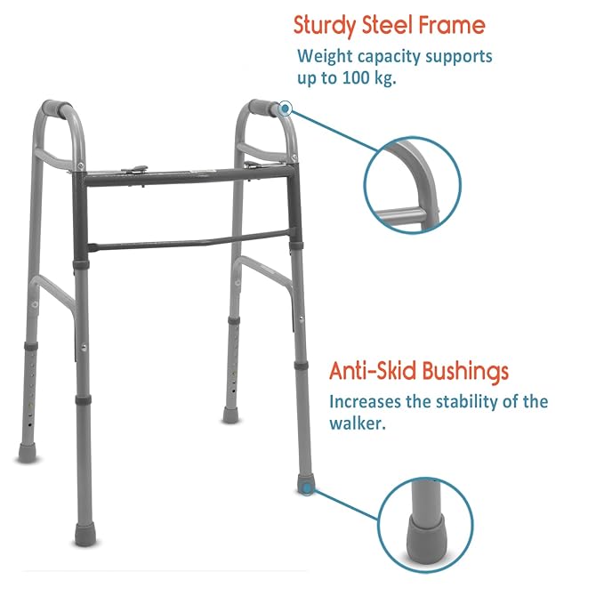 MEDIHUG Steel Frame Height Adjustable Imported Walker