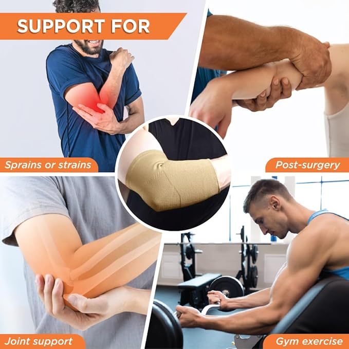 Elbow Support, Pain Relief Belt for Elbow Joint Pain, Sport Injuries, Tennis Elbow, Joint Sprain for Men & Women for Gym, Sleeves for Cricket, Volleyball